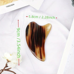 Natural Ox Horn Gua Sha Board Face Massager Facial Lift Neck Body Scraping