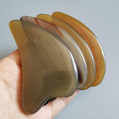 Natural Ox Horn Gua Sha Board Face Massager Facial Lift Neck Body Scraping