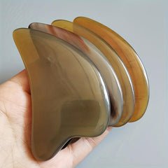 Natural Ox Horn Gua Sha Board Face Massager Facial Lift Neck Body Scraping