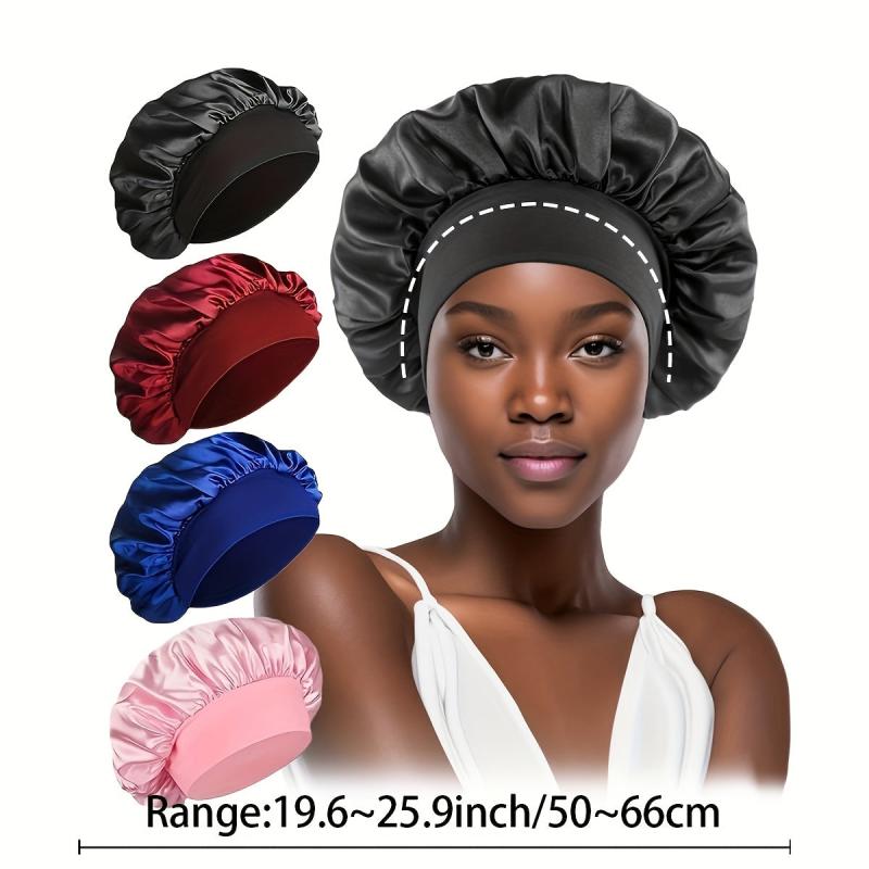 4pcs Hair Bonnet For Sleeping Shower Cap Reusable Hair Wrap Cap