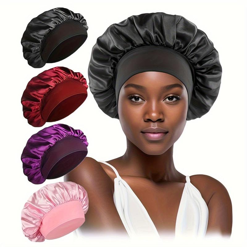 4pcs Hair Bonnet For Sleeping Shower Cap Reusable Hair Wrap Cap