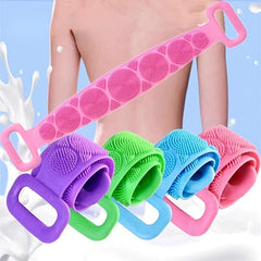 Silicone Back Bath Scrubber 12x71cm Double-sided Mud Scrub Bath Towel
