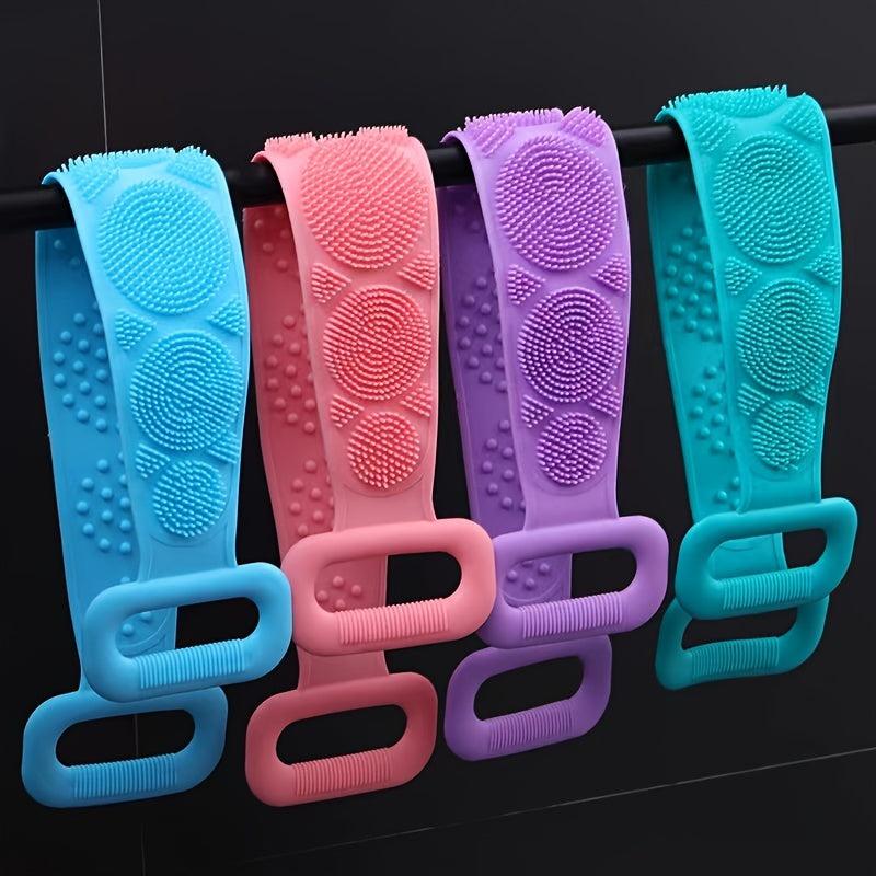 Silicone Back Bath Scrubber 12x71cm Double-sided Mud Scrub Bath Towel