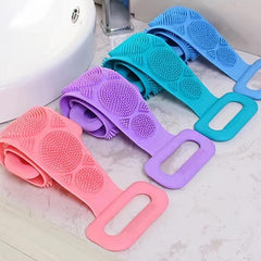 Silicone Back Bath Scrubber 12x71cm Double-sided Mud Scrub Bath Towel