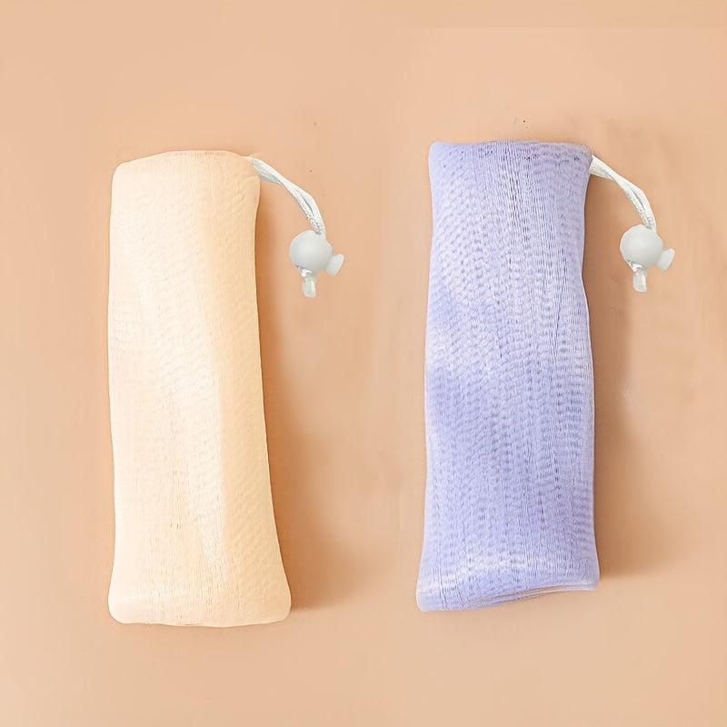 2pcs Soap Bubble Mesh Bags Foam Net Exfoliating Mesh Soap Bag