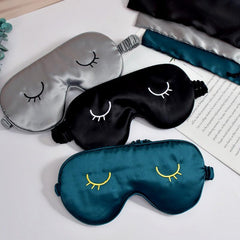 Soft Silk Eye Mask Sleeping Blindfold Comfortable Satin Eye Cover