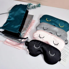Soft Silk Eye Mask Sleeping Blindfold Comfortable Satin Eye Cover
