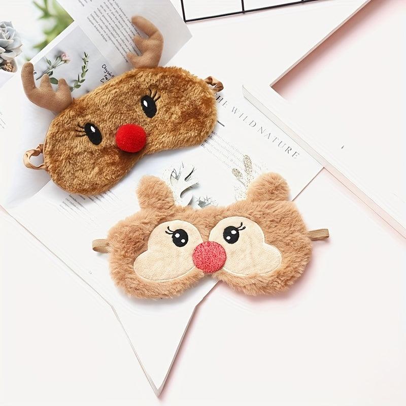 Cartoon Plush Elk Sleep Eye Mask Christmas Gift Lunch Break Sleep Eye Mask