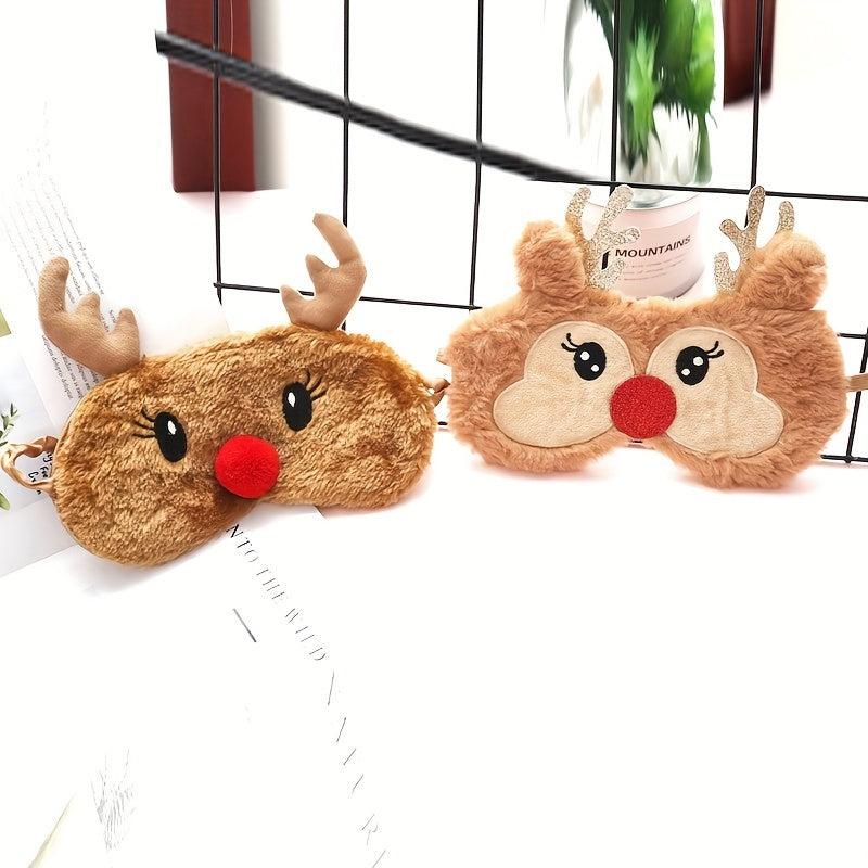 Cartoon Plush Elk Sleep Eye Mask Christmas Gift Lunch Break Sleep Eye Mask
