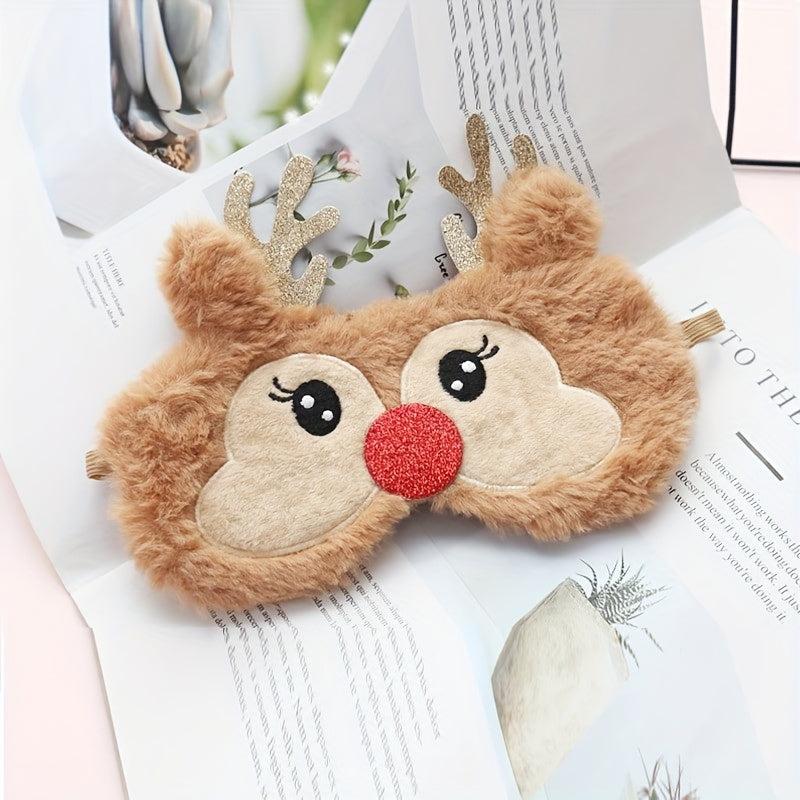 Cartoon Plush Elk Sleep Eye Mask Christmas Gift Lunch Break Sleep Eye Mask