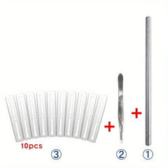 12pcs Steel Hair Tattoo Engraving Pen Fine Hairdressing Razor Eyebrow Shaving