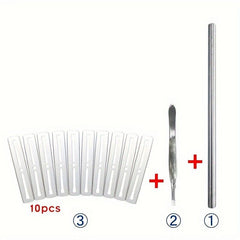 12pcs Steel Hair Tattoo Engraving Pen Fine Hairdressing Razor Eyebrow Shaving