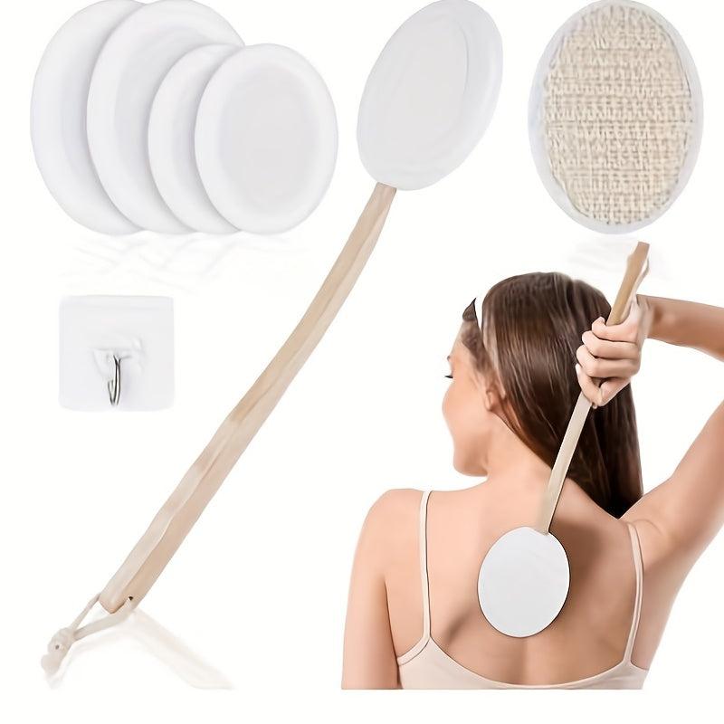 Long Handled Lotion Applicator and 3 Replaceable Pads