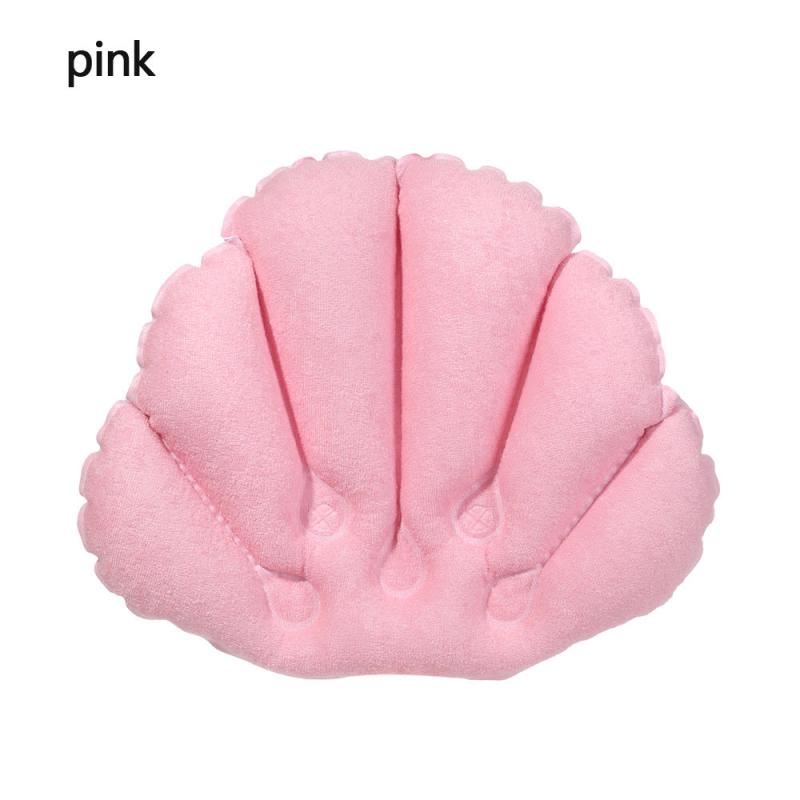 Soft Spa Neck Bath Pillow With Suction Cups Inflatable Neck Support Pillow
