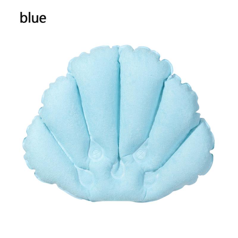 Soft Spa Neck Bath Pillow With Suction Cups Inflatable Neck Support Pillow