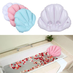 Soft Spa Neck Bath Pillow With Suction Cups Inflatable Neck Support Pillow