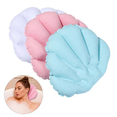 Soft Spa Neck Bath Pillow With Suction Cups Inflatable Neck Support Pillow