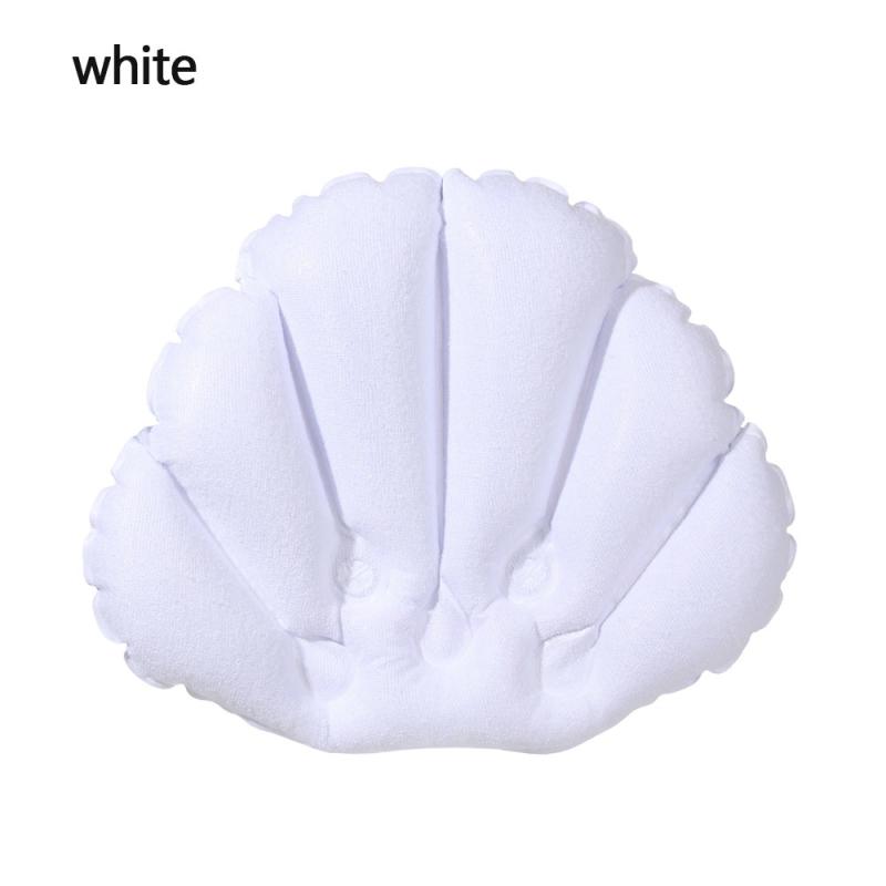 Soft Spa Neck Bath Pillow With Suction Cups Inflatable Neck Support Pillow