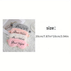 Plush Embroidered Letters Sleep Eye Mask Rabbit Hair Shading Silk Comfortable