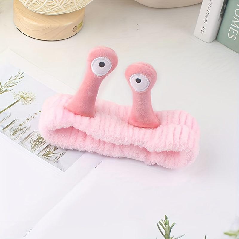 Cartoon Snail Face Wash Headband Coral Fleece Hairband
