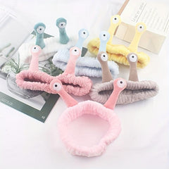 Cartoon Snail Face Wash Headband Coral Fleece Hairband