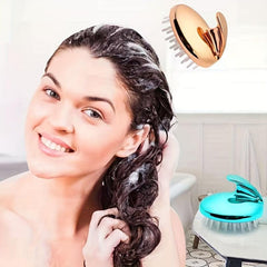 Silicone Shampoo Brush Scalp Cleaning Itching Massage Bathroom Accessory