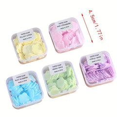 5 Boxes Disposable Soap Tablets Travel Portable Petal Hand Wash Tablets
