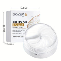 60pcs Rice Pulp Eye Mask Reduce Dark Circles Puffiness Wrinkles