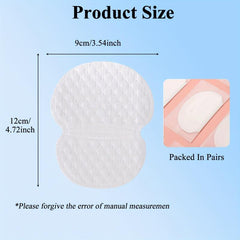 100 Pcs Underarm Sweat Pads for Women & Men - Disposable, Cotton, Extra Adhesive