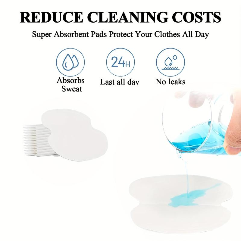 100 Pcs Underarm Sweat Pads for Women & Men - Disposable, Cotton, Extra Adhesive