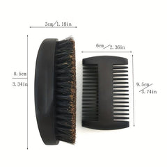 Wood Beard Kit Beard Brush Set Double Sided Styling Comb Care Kit