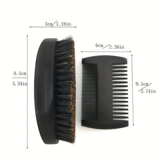 Wood Beard Kit Beard Brush Set Double Sided Styling Comb Care Kit