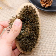 2pcs Boar Bristle Beard Brush Hair Comb Set Gift Bag