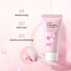 Sakura Facial Cleanser Foam Deep Cleaning Moisturizing Cleanser