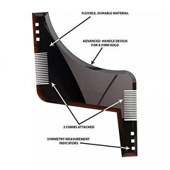 Beard Shaping Styling Comb Trimmer Guide Tool for Perfect Line Up and Edging