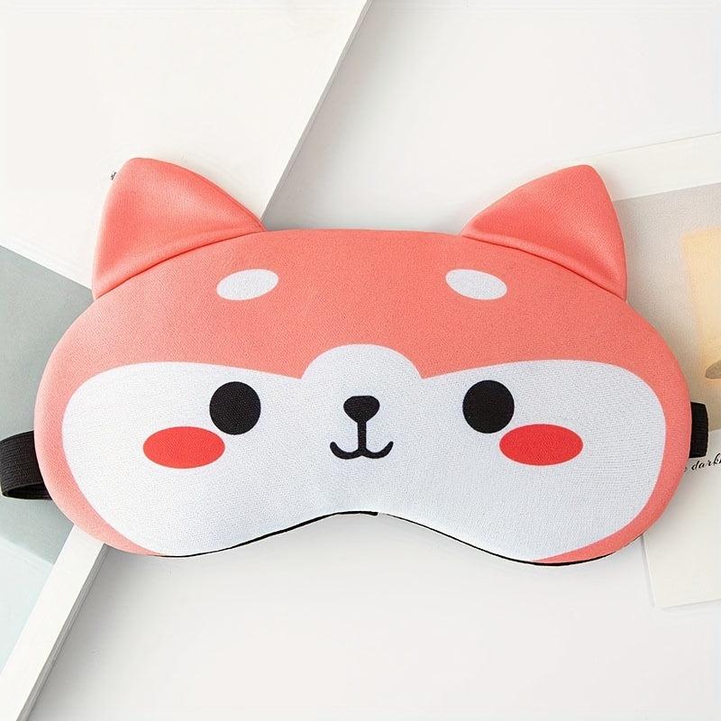 Cartoon Animal Sleep Eye Mask for Travel, Nap - Black