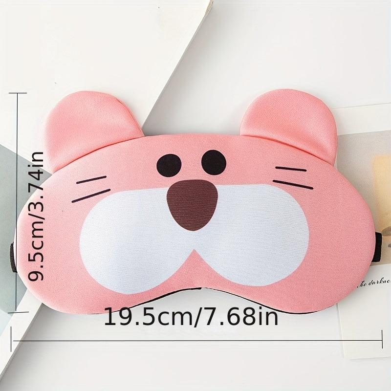 Cartoon Animal Sleep Eye Mask for Travel, Nap - Black