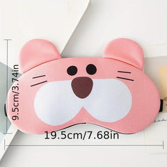 Cartoon Animal Sleep Eye Mask for Travel, Nap - Black