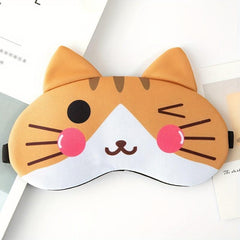 Cartoon Animal Sleep Eye Mask for Travel, Nap - Black