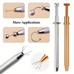 4 Claws Ball Bead Holder Tool Crystal Prong Tweezers Catcher Grabbers
