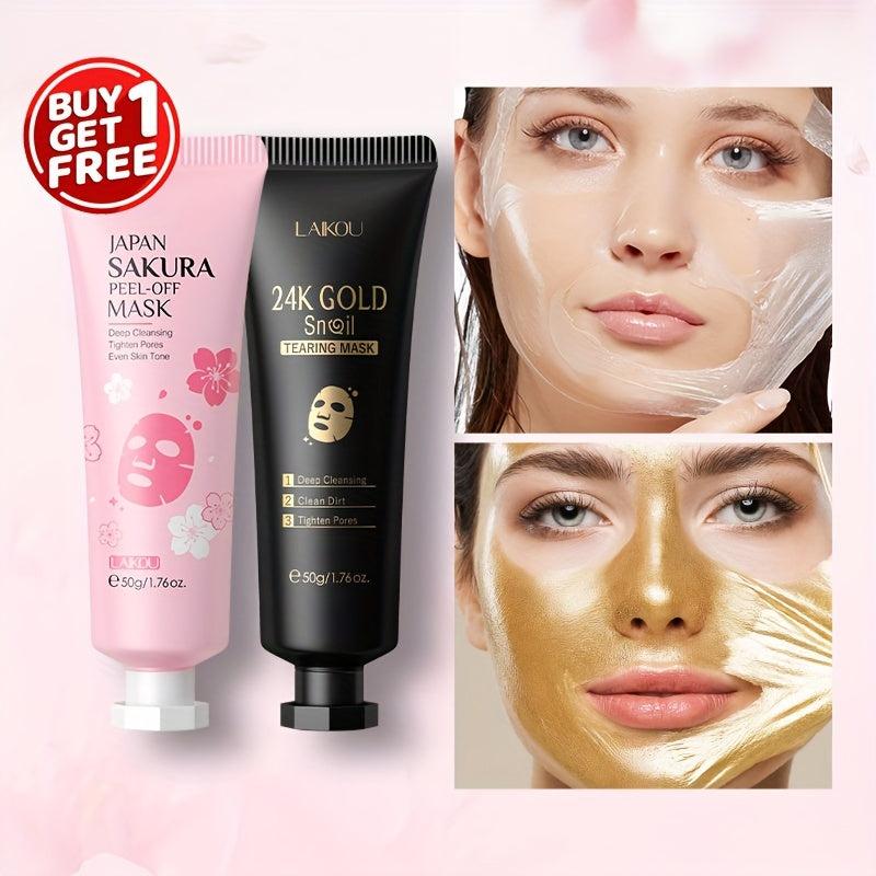 BOGO 50g Sakura Peel Off Mask Snail Tearing Mask Deep Cleansing Dirt Even Tone