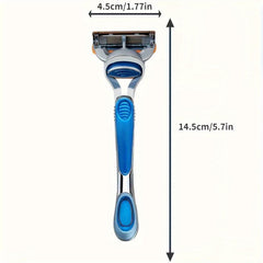Men's Manual Razor Set 5 Layer Blades 1 Handle 4 Blades Classic Safety Razor