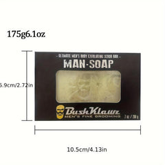 Men's Exfoliating Scrub Bar 3-In-1 Cleanser For Body Face Shaving