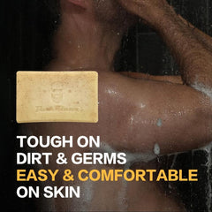 Men's Exfoliating Scrub Bar 3-In-1 Cleanser For Body Face Shaving