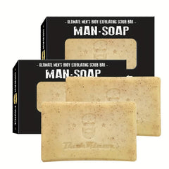 Men's Exfoliating Scrub Bar 3-In-1 Cleanser For Body Face Shaving