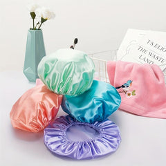 5pcs Double Layer Shower Caps Adjustable Bonnet Waterproof Bath Caps