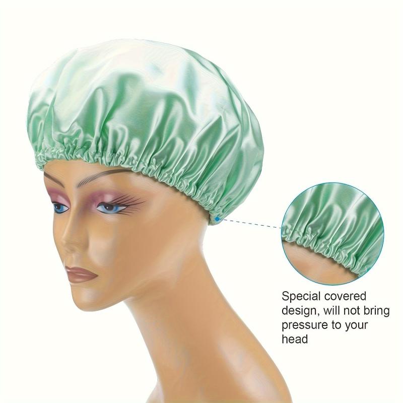 5pcs Double Layer Shower Caps Adjustable Bonnet Waterproof Bath Caps