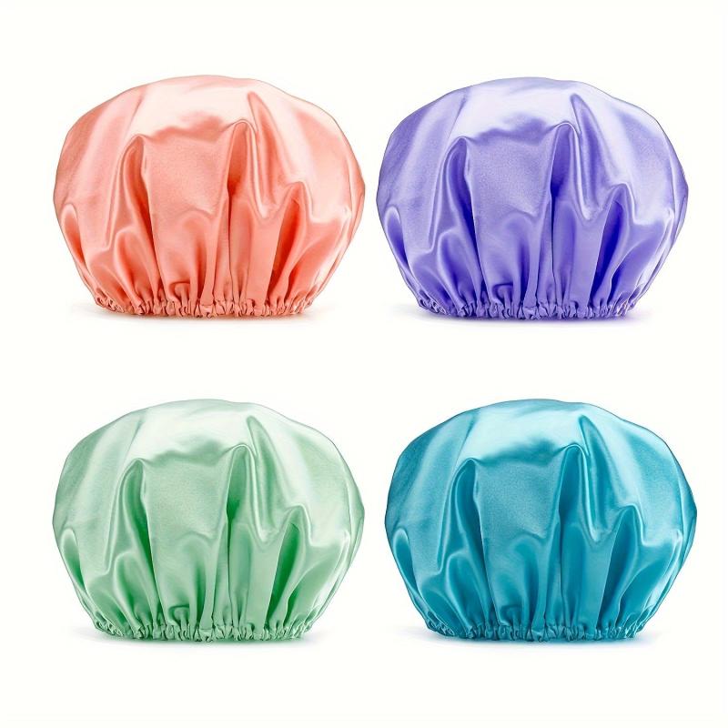 5pcs Double Layer Shower Caps Adjustable Bonnet Waterproof Bath Caps