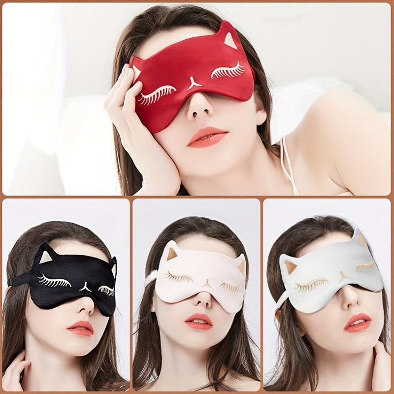 Breathable Retro Silk Eye Mask with Adjustable Strap for Restful Sleep