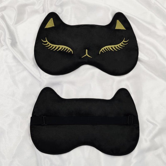 Breathable Retro Silk Eye Mask with Adjustable Strap for Restful Sleep